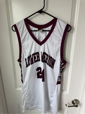 Lower Merion White & Maroon Basketball Jersey #24